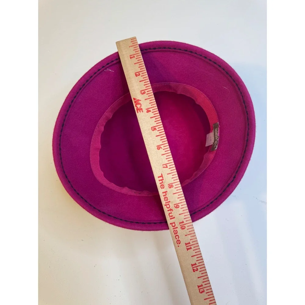 Nordstrom Magenta Pink Wool Cloche Hat Made in Italy Bow Detail Vintage Style